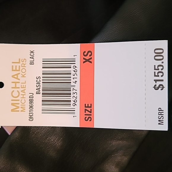 NWT: MICHAEL KORS AUTHENTIC WOMENS BLACK FAUX LEATHER LONG VEST SIZE XS - Picture 16 of 16